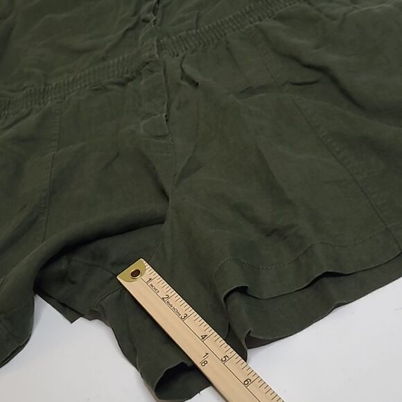 $109 NEW XL ATHLETA LINEN OLIVE GREEN SHORT SLEEVE ZIP POCKET ROMPER EXTRA LARGE - Picture 7 of 14